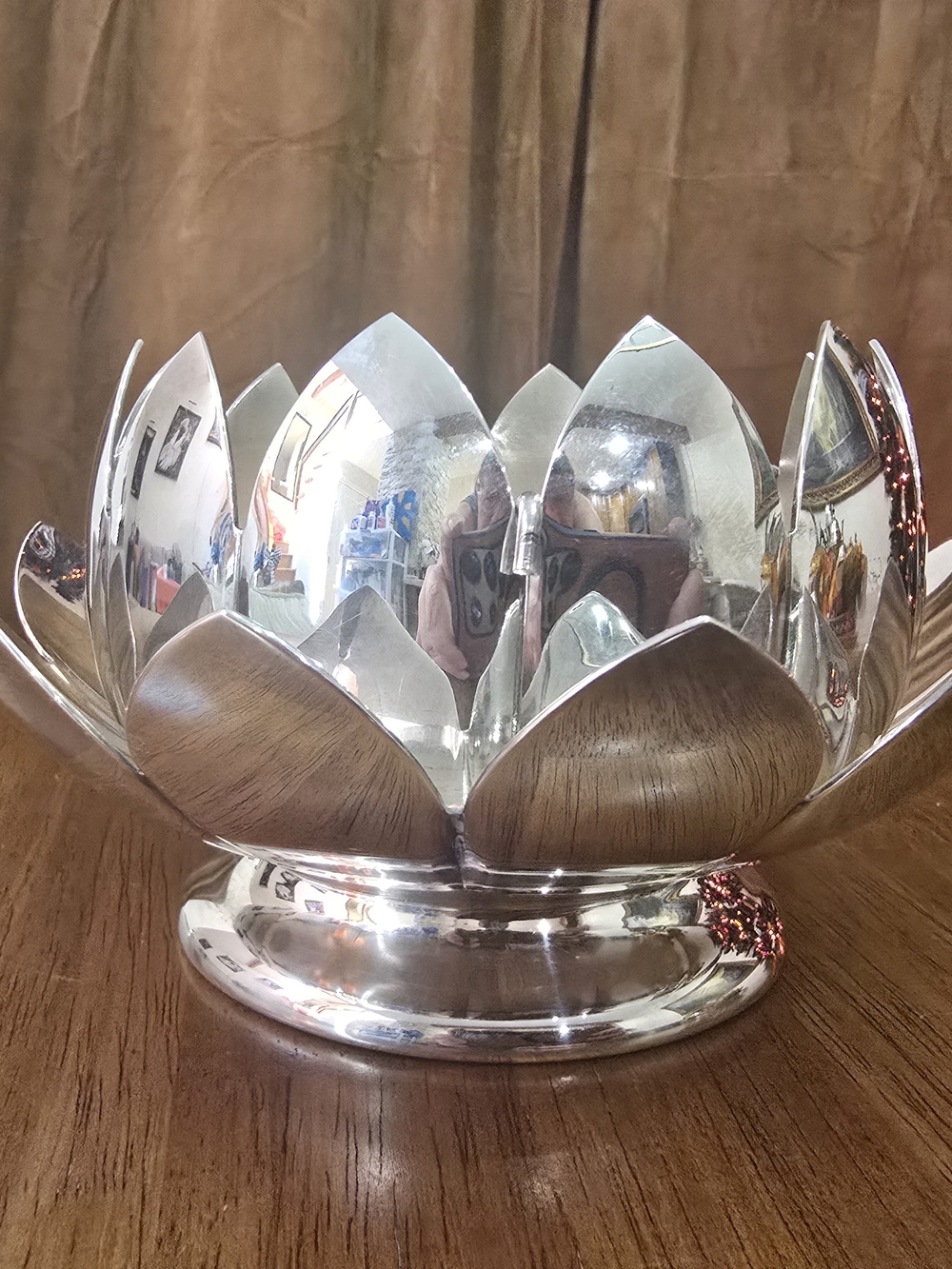 VTG Complete Reed & Barton Silverplate Lotus Flower Bowl & Flower Frog Set #3002